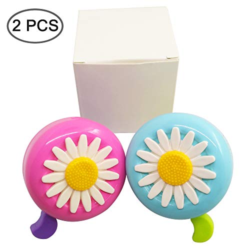 SENHAI 2 Pcs Kids Bicycle Bells, Toddler Bike Bell Accessories Flowers Bike Ring Horn Ringtone Alert for Boy & Girl - Image 3