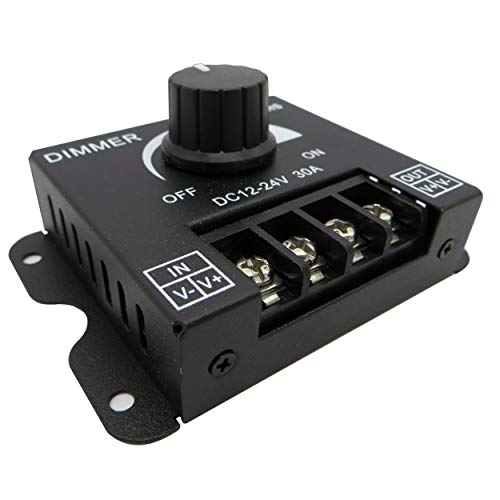 LED Dimmer / Switch Rotary Dimmer 12 V DC Voltage for All Dimmable LED Bulbs (Dimmer 30 A Black), Dimmer 30a Black - Image 4