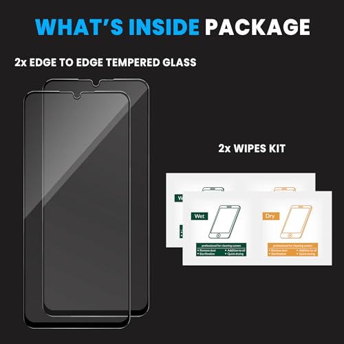 Image of ArmourPro Military Grade Gorilla Tempered Glass Compatible For Redmi 13C, 13C, Poco M6 and C65 (6.74 Inch) With Easy Installation Kit for Smartphone| Edge-to-Edge Protector Coverage | Black, Pack of 2