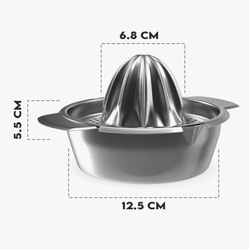 Presse-citron,Presse Fruits en Acier Inoxydable Presse Citron Presse-agrumes avec Passoire et Récipient de 350ml Manuel Presse-tranches de Citron pour Presser le jus de Fruits au Citron – Image 5