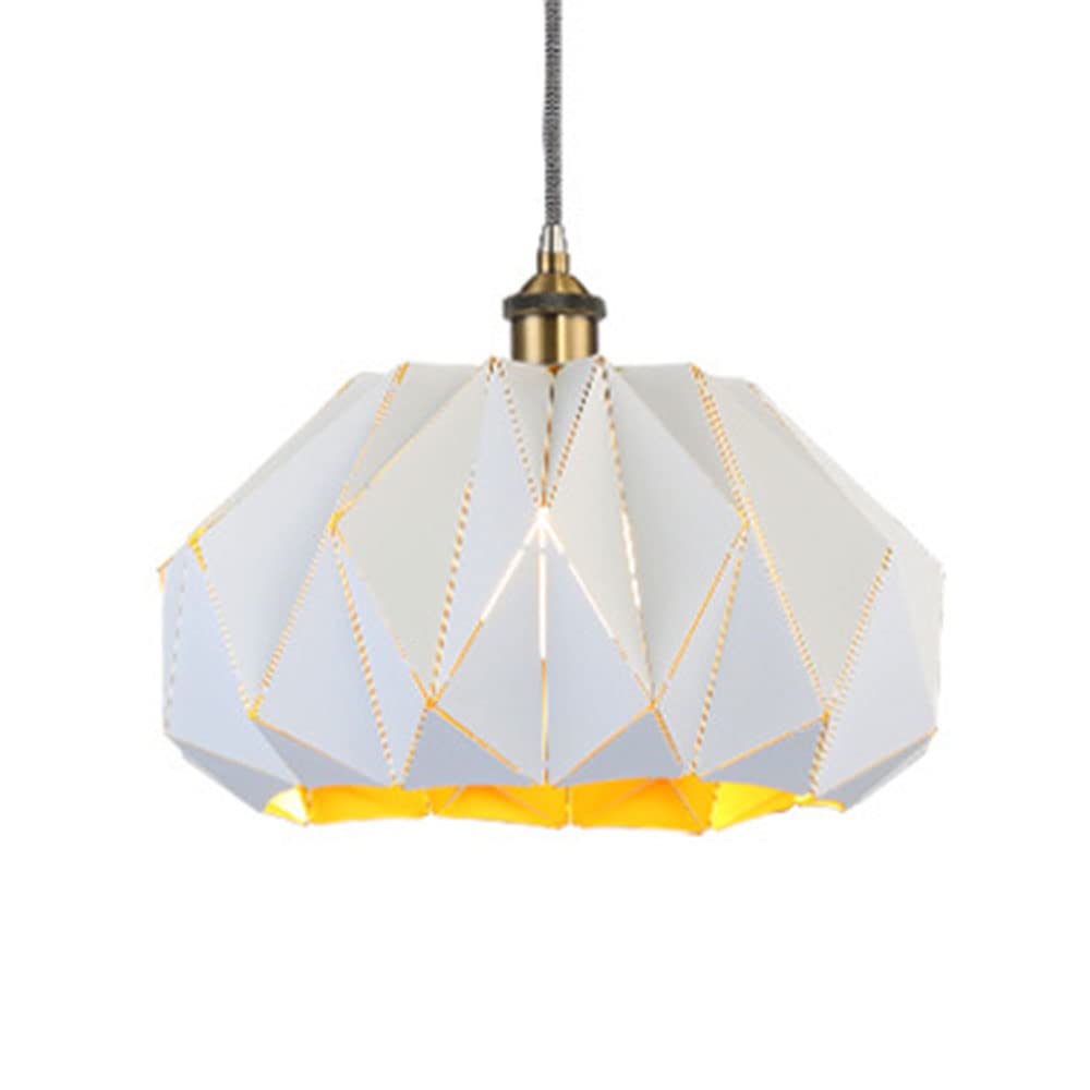 Metalowa lampa wisząca w stylu wiejskim w stylu vintage, lampa sufitowa E26, regulowana, do kuchni, salonu, kawiarni, baru, wzornictwa przemysłowego, czarna (biała, 44 cm)
