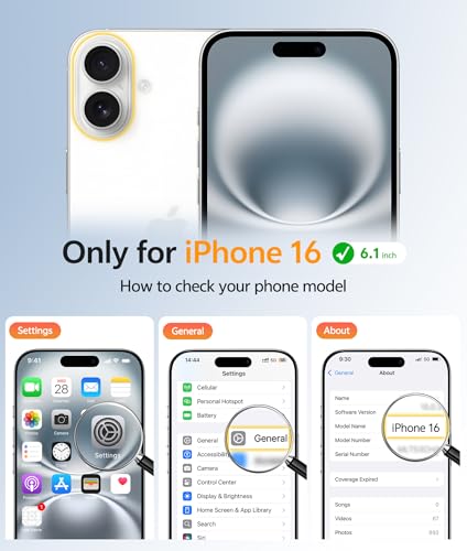 Image of FNTCASE for iPhone 16 Case: [Compatible with Magsafe] [Screen Protector] Anti Yellowing Transparent Clear Magnetic Phone Cover - Military Grade Shockproof Drop Proof Protective Cases - Clear