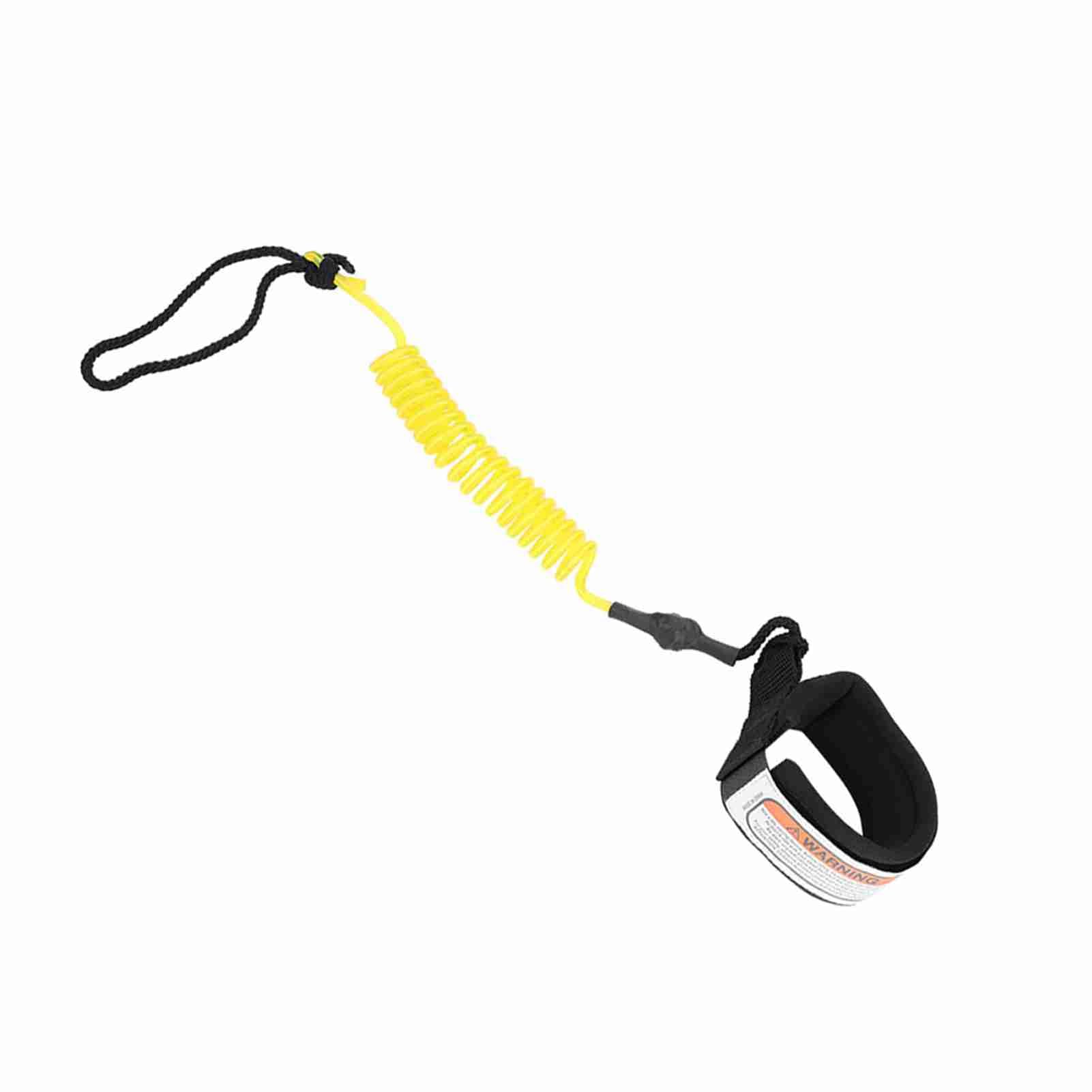 Stand Up Paddle Board Leg Rope Coiled Leash Adjustable Ankle Cuff for Surfboard Women Blue (Black) (Yellow)