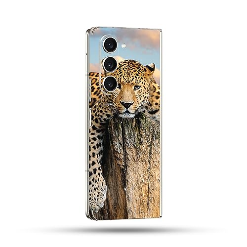 Image of MightySkins Skin Compatible With Samsung Galaxy Z Fold 5 Full Wrap - Chill Leopard | Protective, Durable, and Unique Vinyl Decal wrap cover | Easy To Apply, Remove, and Change Styles | Made in the USA