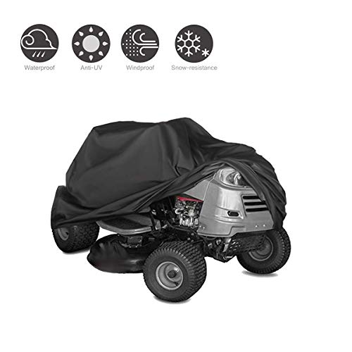 SUNDUXY Tractor Cover, Lawn Mower Cover, 210D Oxford Waterproof Heavy Duty Durable UV Resistant with Storage Bag, Protection Universal,XXL