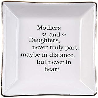 Ueerdand Gift for Mom from Daughter, Mother's Day, Christmas, Thanksgiving, Birthday Gift for Mother and Daughter Ceramic Ring Dish Decorative Jewelry Tray
