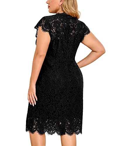 Miusol Women's Retro Lace Sleeveless Plus Size Formal Evening Prom Dress2