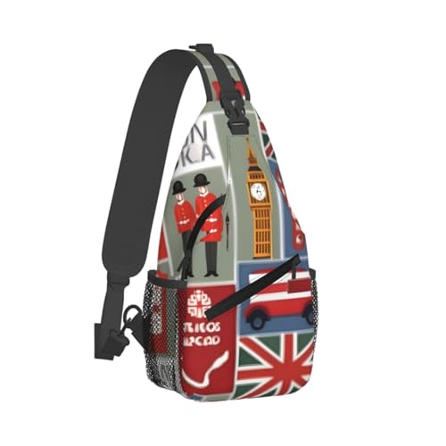 Mochila cruzada con estampado símbolos de Inglaterra miniatura 2