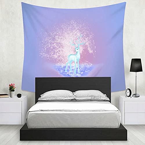 Tapiz de pared de alce KnSam para decorar tu salón con tonos lila de 150x150 cm 6