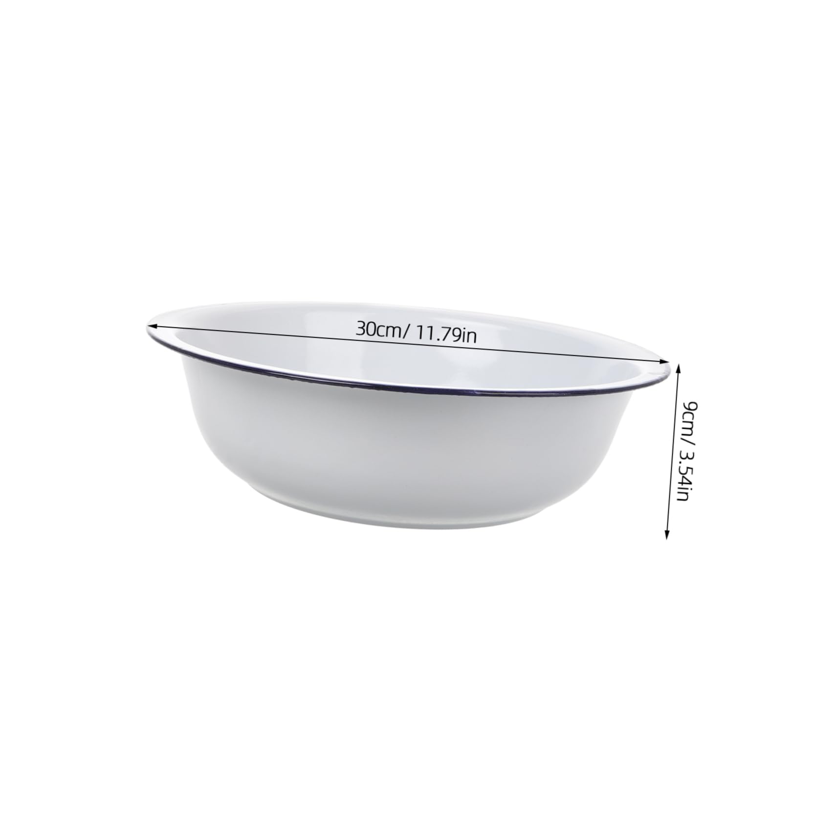 Ciotola Smaltata Grande 30 Cm, Bacinella Smaltata Multiuso Per Lavare Frutta e Verdure, Lavabo D’epoca Resistente e Facile Da Pulire Per Cucina e Uso Quotidiano
