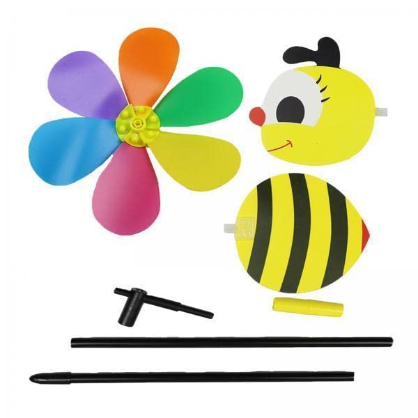 CALANDIS™ 2xCute Bee Shaped Windmill 3D Spring Wind Catcher Decor for Lawn Outdoor Home | Other Educational Toys | Educational-image-0
