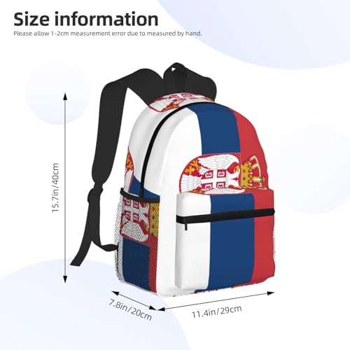 Sac à dos portable 15,7 pouces noir avec drapeau serbe pour PC - 4