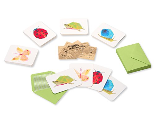 Image of Papyrus Blank Cards with Keepsake Box, Garden Critters (20-Count)