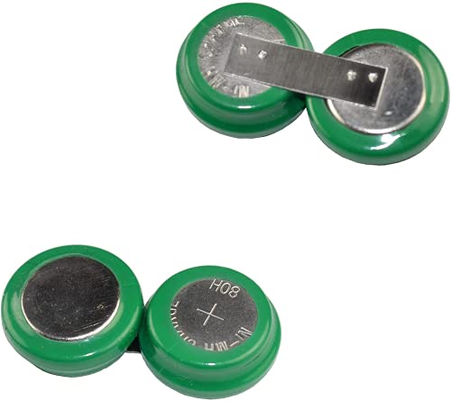 HQRP 2-Pack 2.4V 80mAh Ni-MH Button Cell Battery for V80H 80H 55608101501 Replacement