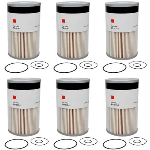 6PCS FS19764 Fuel Filter Water Separator Compatible with Cummins X12 X15 ISX12 ISX15 Replaces FS19765 FS19763 FS19766 P550851 PF7930 WF10005 21737499