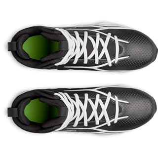 Under Armour Men's Spotlight Hammer Football Cleats, (001) Black/White/White, 10.5, US