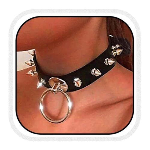 CLOACE Punk Leather Choker Necklace Black Gothic Collar Chokers Necklaces Wide Leathers Costume Jewelry Accessories for Women - Main Image