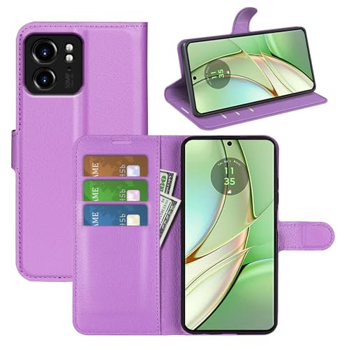 Étui clapet Motorola Edge 2023 en similicuir PU violet haut de gamme