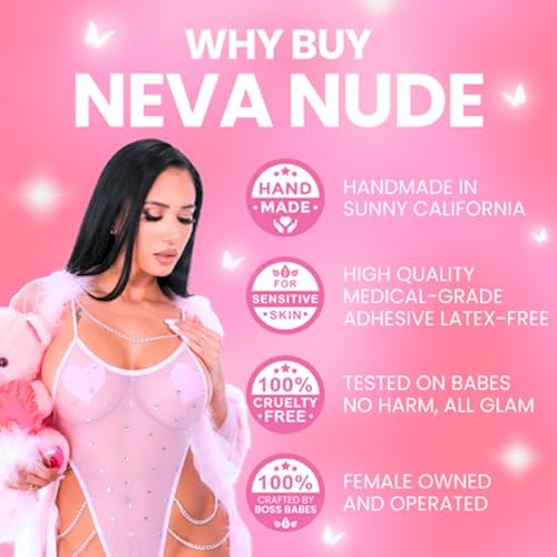 Neva Nude Glow In The Dark Nipztix Pasties - Nipple Covers for Festivals, Raves, & Lingerie, Medical Grade Adhesive, USA Made2