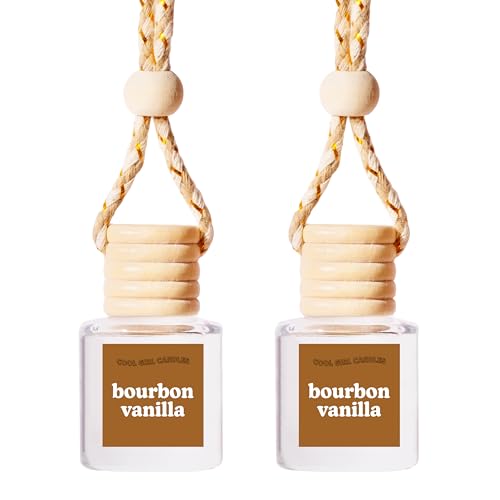 Image of COOLGIRLCANDLES Bourbon Vanilla Car Air Hanging Fragrance Oil Diffuser Car Air Freshener Diffuser for Essential Oils, Scents Aromatherapy Automobile Diffuser, Long Lasting Car Diffuser Bottle