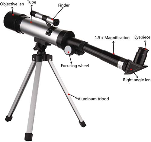 Telescopio Refractor Monocular 360x50mm con Trípode miniatura 2