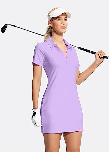 Image of Hiverlay Golf Dresses for Women with Shorts and Pockets, V-Neck Short Sleeve Tennis Dress, Workout Athletic Dresses