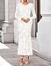 ZESICA Women's 2025 Bell Long Sleeve Floral Maxi Dress Fall Fashion Bodycon Mesh Wedding Guest Cocktail Party Dresses White Small