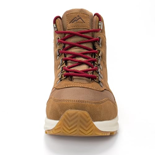 CC-Los Damen Winter-Snowboots wasserdicht Outdoor | 200g Velour-Futterisolierung | Leichtgewichtige MD+Gummi-Laufsohle | Braun Größe 38