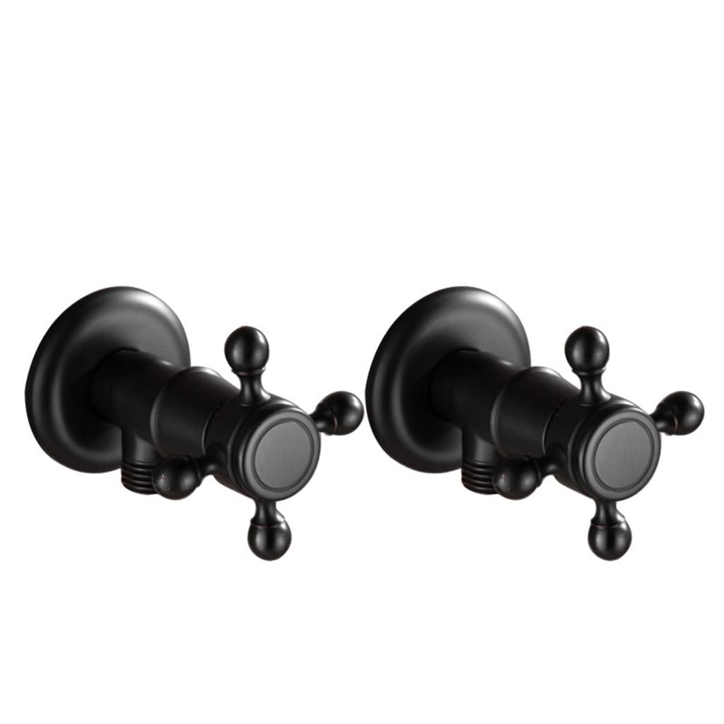 Kupfer-Eckventil, schwarzes Bronze-Dreiecksventil, 1/2 Zoll Außengewinde, Messing, Badezimmer-Winkelstopp-Finish, Füllventile mit doppeltem Verwendungszweck, 2 Stück