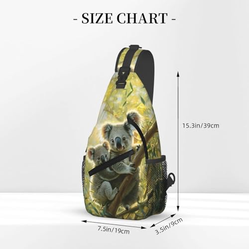 Mochila Pequeña Unisex Sling con Estampado de Hojas Koala miniatura 3