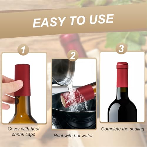 Tapas termorretractiles para vino PATIKIL y botellas de aceite negro 4