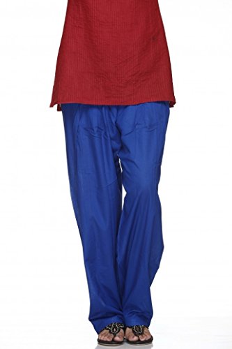 ladyline Plain Cotton Salwar Pants with Drawstring Indian Baggy Pants for Women Yoga (Royal Blue, Size-Plus 3X)