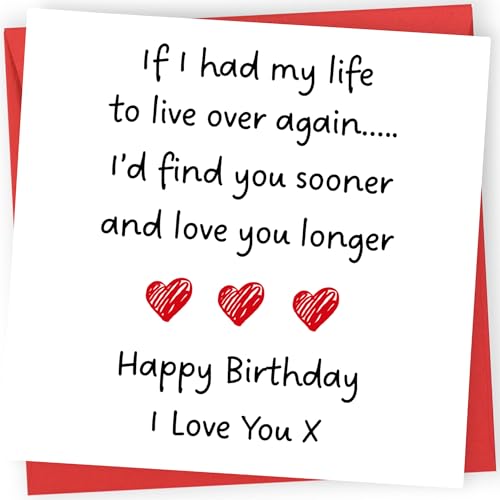 Printperfect - Boyfriend Birthday Card - Husband Birthday Card - I Love You Longer - I Love You Gifts For Him or Her - Sweet Birthday Cards for Wife Girlfriend Partner