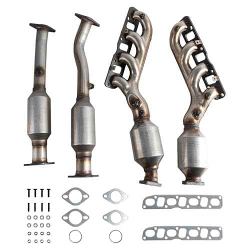 LELEHOKA 4Pcs Catalytic Converter Front & Rear with Gasket Compatible with Nissan Titan 2004-2014, 2004-2010 Infiniti QX56, 2008-2012 Nissan Pathfinder Catalytic Convertor 16479 16489 (EPA Compliant)