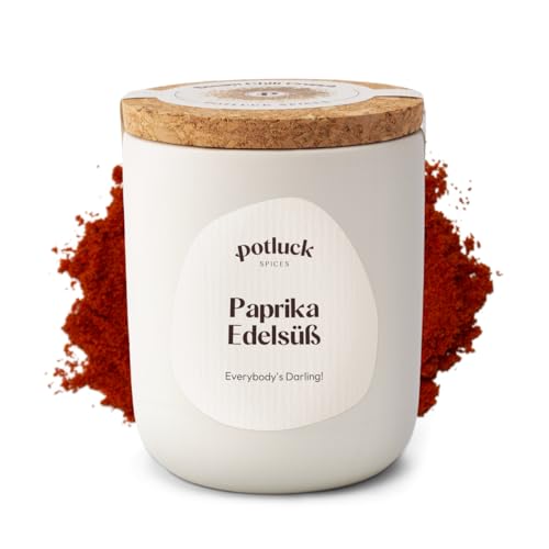 Potluck | Paprika Edelsüß | Reingewürz im Keramiktopf | 65 g | Vegan, glutenfrei und mit natürlichen Inhaltsstoffen