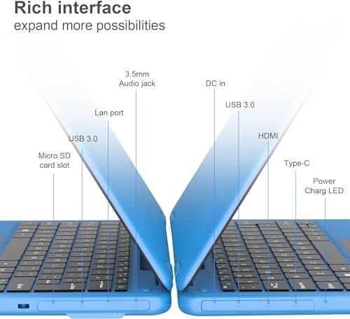 Awow Touchscreen Laptop, 2 In 1 11.6 Inch Fhd Blue(Purple) Intel 4 Core Celeron N4120 Processor Windows 11 Os 6Gb Ram 256Gb M.2 Ssd Storage Kids Convertible Laptop thumb #4