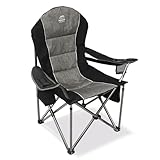 LANMOUNTAIN Camping Chairs for Adults,High Back Folding Camp Chair with Cup Holder and Cooler Bag,Heavy Duty Outdoor Lawn Chairs,Perfect for Camping,Hiking,Picnics,and Beach Trips,Black…