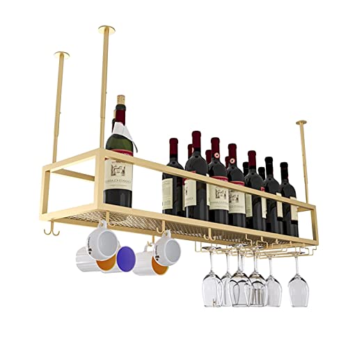 Casier à vin de plafond réglable noir en métal pour bouteilles - 2