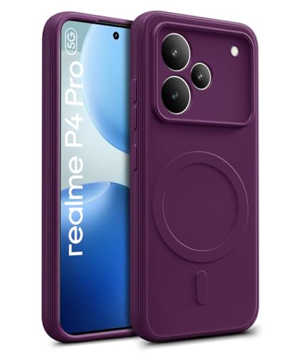 Image of WOW IMAGINE Back Case Cover for Realme P4 Pro 5G | Soft Matte Silicone Case| Slim Fit & Shockproof | Camera Protection Bumper Cover (Purple)