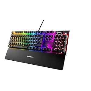 SteelSeries Apex 7 – Mechanische Gaming-Tastatur – OLED Smart Display – Rot Schalter – Deutsches (QWERTZ) Layout – Standard