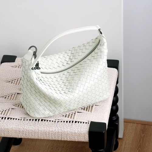 Genuine leather woven crossbody bag for women,vintage chic shoulder bags with detachable strap,wristlet,handbags4