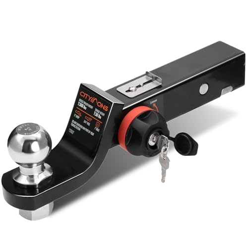 Citymons Endo-Hitch Trailer Ball Mount, Reduce Sway Anti-Rattle, 2" Drop