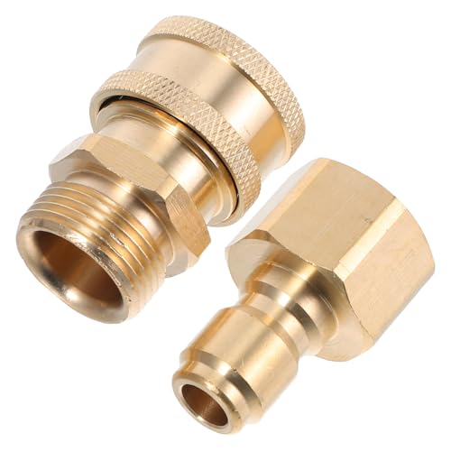 BESTonZON 2 Piezas Adaptador para Hidrolimpiadora Acoplamiento de Latón Resistente Conector Rápido Macho Hembra para Jardín y Limpieza de Entrada