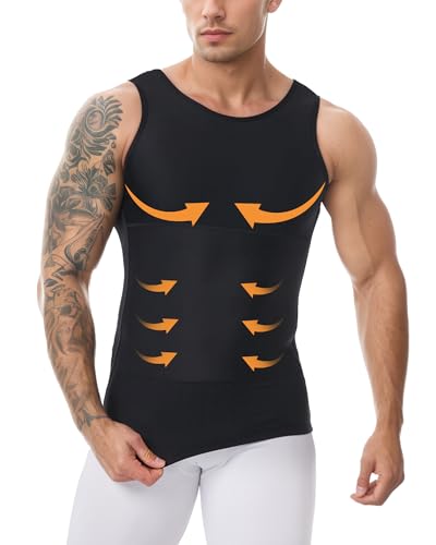 Men's Compression Tank Top Slimming Shapewear Undershirt Body Shaper Gynecomastia Tummy Control Abdomen Shirt