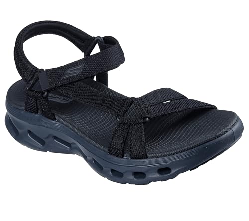 Skechers Women's On-The-Go Glide Step 2.0 Sandal - Rowen, Black/Gray, 9