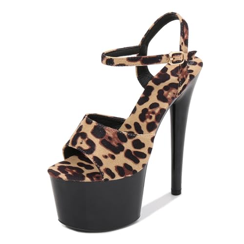 Talons aiguilles à plateforme léopard pour soirées et pole dance chic
