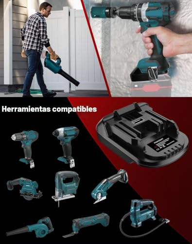 Adaptador de batería Parkside a Makita compatible con herramientas inalámbricas de litio 2