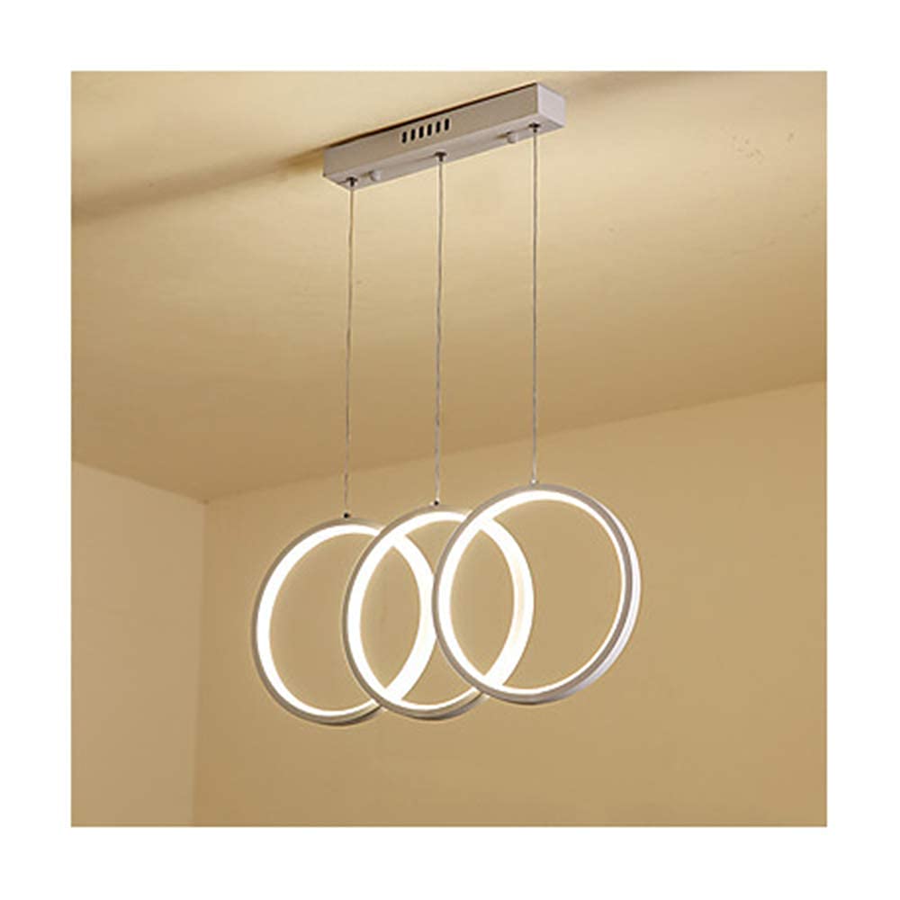 36W LED Pendant Light Dimmable with Remote Control, Creative 3 Circles Design Acrylic Lampshade Ceiling Chandelier Lighting Fixture for Living Room Dining Room Restaurant Indoor Hanging Lamp