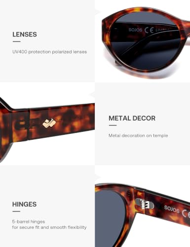 Image of SOJOS 2026 Trendy Oval Polarized Sunglasses for Women Classic SJ2702