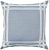 Nautica - 220091 | Fairwater Collection | 100% Cotton Mediterranean Inspired Design Decorative Throw Pillow, Hidden Zipper Closure, Easy Care Machine Washable, 18' x 18', Blue